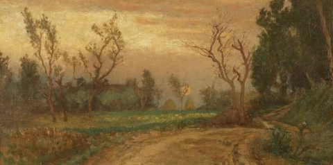 Lähellä Villa Ansidei Perugia Sunset 1873-80
