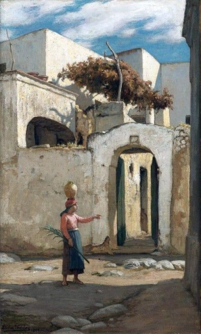 Street Scene At Capri 1894