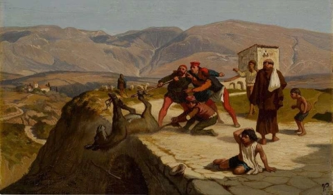 La Fábula Del Molinero Su Hijo Y El Burro No. 7 Ca. 1869