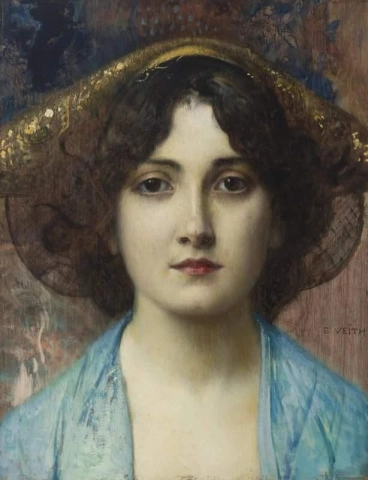 帽子をかぶった女性の肖像画