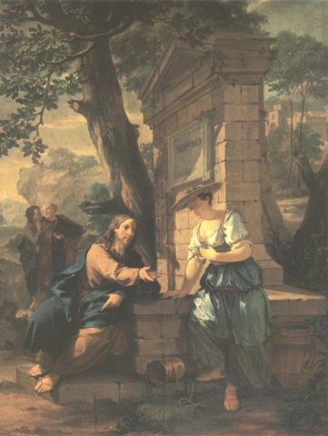 Verkolje Nicolaes Cristo e a mulher de Samaria