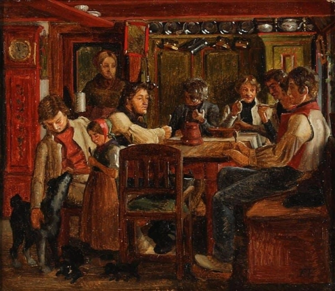 Dinner In A Farmhouse Ca. 1847