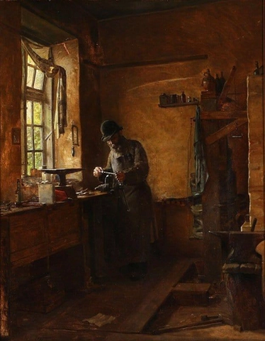 Interieur van een smederij 1897