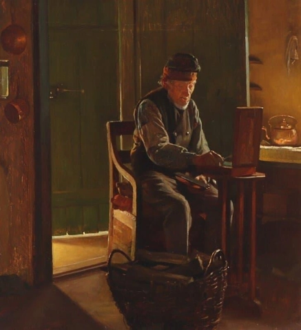 Interior con un hombre 1921