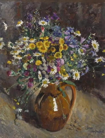 Stilleben med vase med blomster 1937
