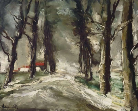 House And Forest Under The Snow Ca. 1937