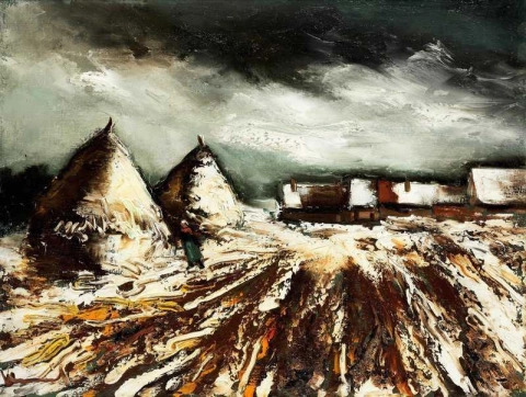 Haystacks In Winter Ca. 1937-38