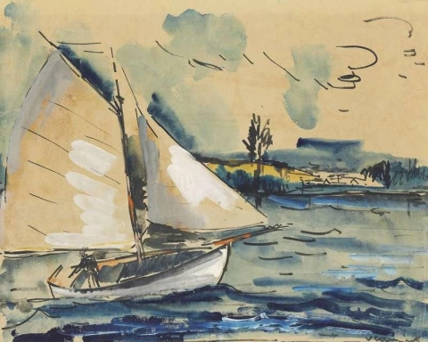 Paesaggio con barca 1918-20 circa