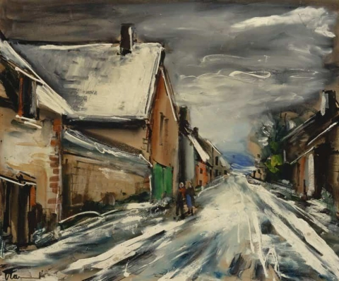 Straat in de winter ca. 1925-1930