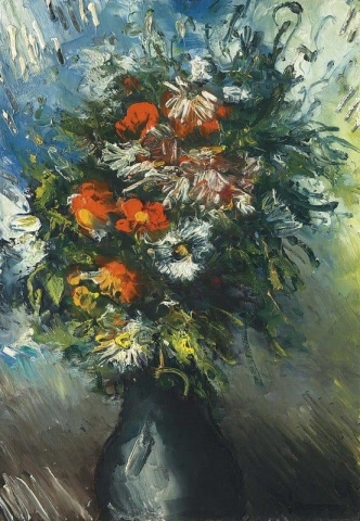 Vase med blomster ca 1945-50