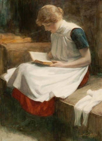 En flicka som läser