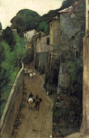 A View Of Via Della Mura Rome