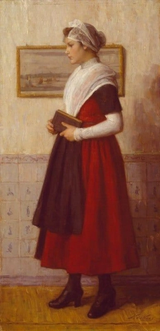 Burgerweesmeisje مع Kerkboek 1870