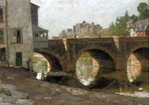 Ponte Liège Te Bouillon. Vista da ponte Bouillon 1926