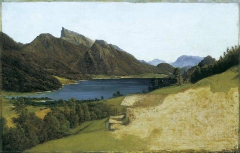 Lago Fuschl com o Schafberg por volta de 1835