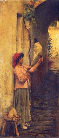 Eine neapolitanische Flachsspinnerin, ca. 1877