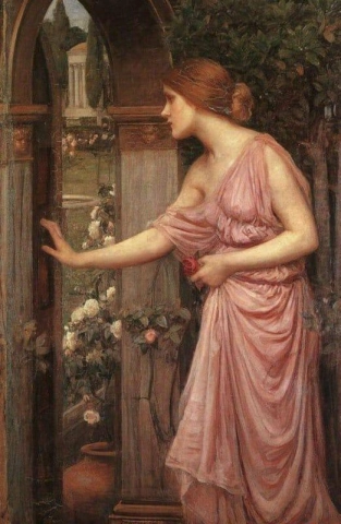 Psyke avaa oven Cupidon puutarhaan 1904