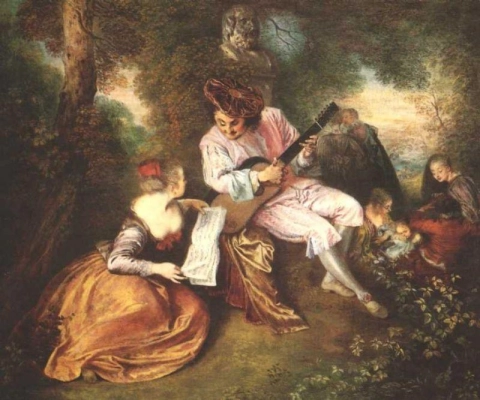 Watteau Jean Antoine Scale Of Love La Gamme D Amour