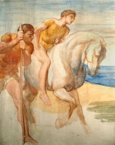 Studie 2 voor fresco van Coriolanus voor Bowood House 1858 60