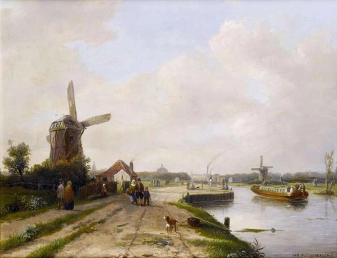 Una vista de La Haya desde el Trekvliet