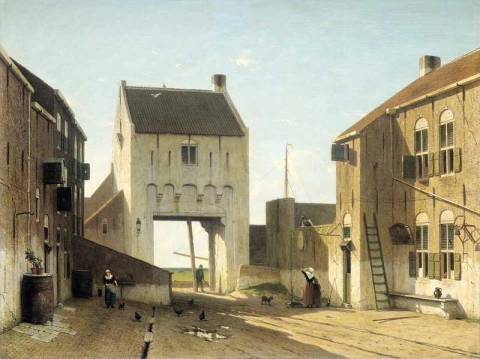 Een Stadspoort Te Leerdam noin 1868-70