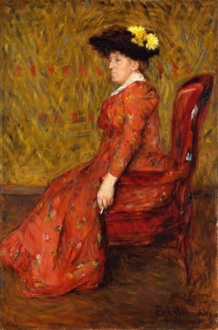 Malerinnen Kitty L. Kielland Porträtt av målaren