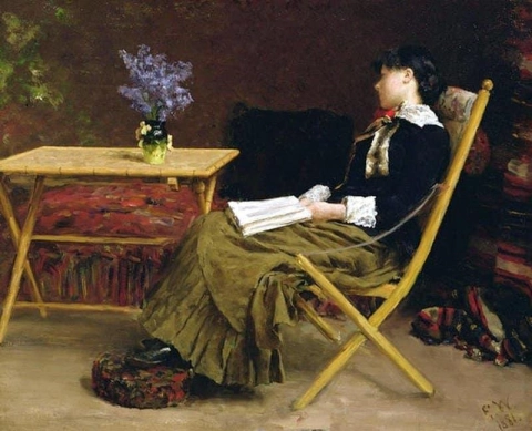 Kvinna som läser 1881