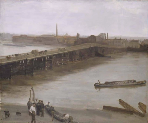 Braun und Silber. Alte Battersea-Brücke 1859-63