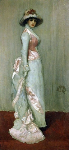 粉色和灰色的和谐。莫克斯夫人肖像 1881-82