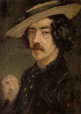 Whistler fumando hacia 1856-60