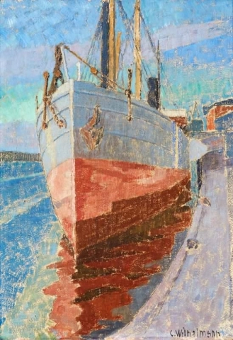 Kaj Med Fartyg Hacia 1920