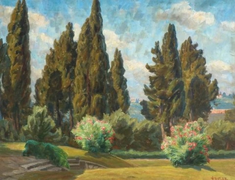 フィレンツェの公園からの眺め 1924