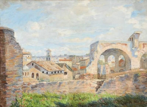 Вид с Палатинского холма в Риме, 1914 год.