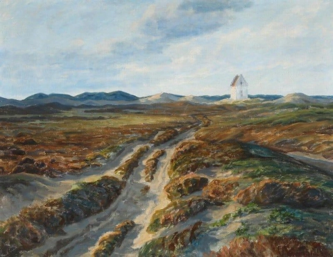 丹麦斯卡恩沙土覆盖的教堂景观，1923 年