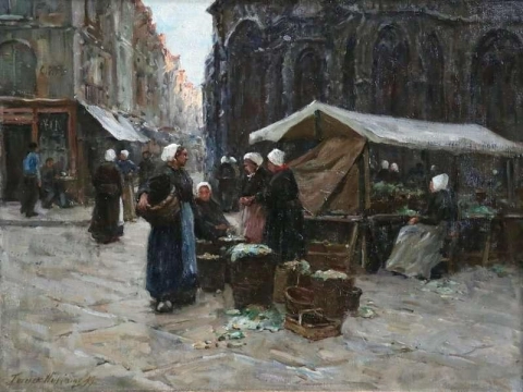 Día de mercado Dieppe 1899
