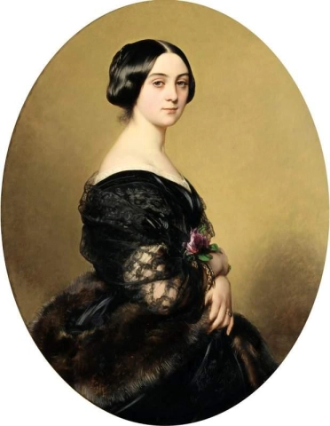 Portrett av baronesse Henri Hottinguer Nee Caroline Delessert 1851