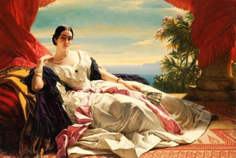 Porträtt av Leonilla prinsessan av Sayn-wittgenstein-sayn 1843