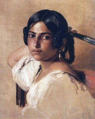 Estudio de una niña italiana hacia 1833-34