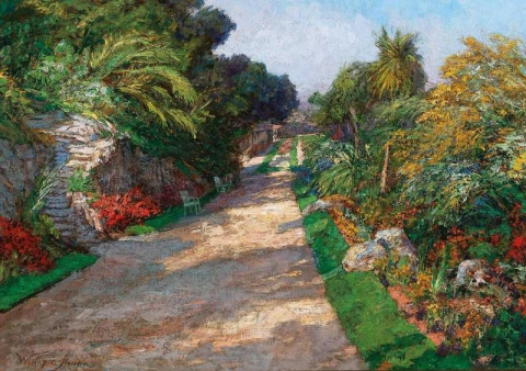 Ein Gartenpfad der Riviera Palace Hotels Bei Monte Carlo