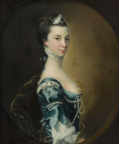 Porträtt av en ung dam 1758-60