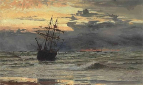 Het zeestrand na een storm - Time Dawn