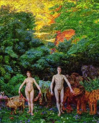 Adam en Eva in het paradijs 1892