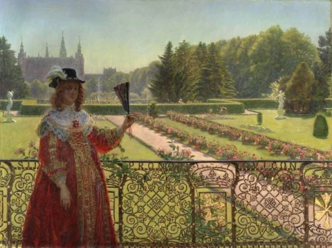 Leonora Christina in de tuin van paleis Frederiksborg, 1887
