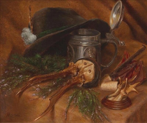 Hunting Still Life With Deer S Antlers