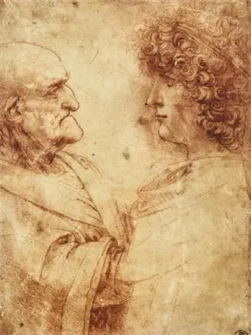 Heads of an old man and a youth