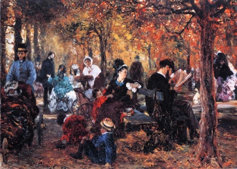 アドルフ・フォン・メンゼル。リュクサンブール公園（Souvenir du jardin du Luxembourg）にて。 1876年
