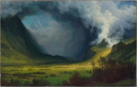 ألبرت بيرستادت، عاصفة في الجبال، حوالي عام 1870