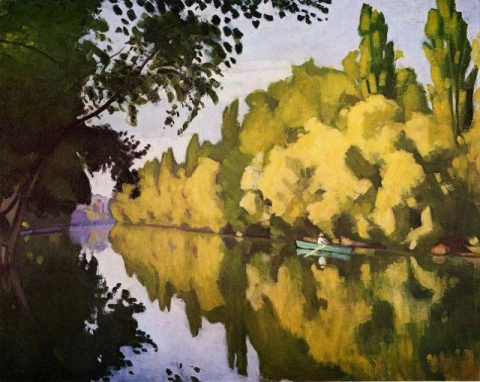 Scena fluviale - La Varenne Saint-Hilaire La Barque - 1913