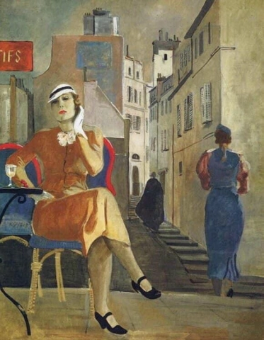 ألكسندر دينيكا باريس. في المقهى 1935