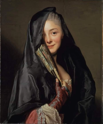 Alexander Roslin, de dame met de sluier, Marie-suzanne Roslin, de vrouw van de kunstenaar, 1768